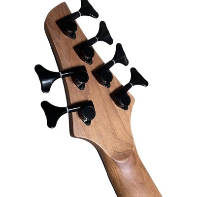 Custom Ironroot Purple Burst Droc Poplar Burl Top Veneer Multi Scale Fanned Frets 5 String Bass - Image 7