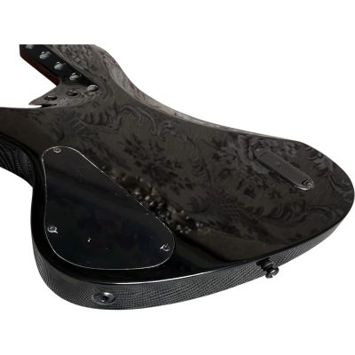 Custom Ironroot Purple Burst Droc Poplar Burl Top Veneer Multi Scale Fanned Frets 5 String Bass - Image 8
