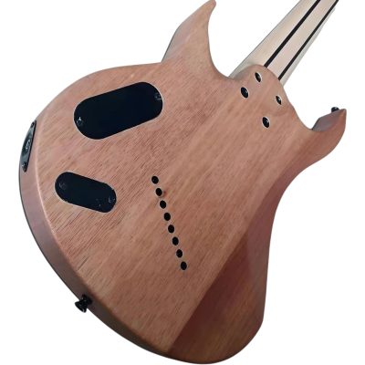 Custom Ironroot HB Trans Grey Black Burst Poplar Burl Top Multi Scale Fanned Frets 8 String Bass - Image 7