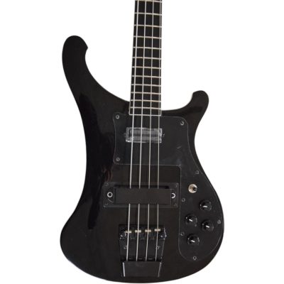 Custom Nova 4003 Jetglo Black Star 4 String Bass Black Fretboard Maple Finish