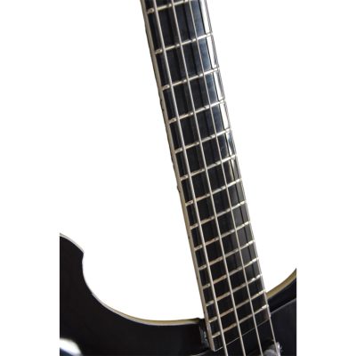Custom Nova 4003 Jetglo Black Star 4 String Bass Black Fretboard Maple Finish - Image 4