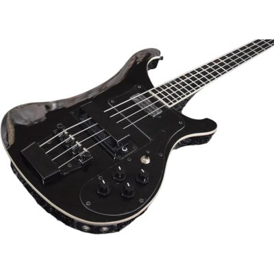 Custom Nova 4003 Jetglo Black Star 4 String Bass Black Fretboard Maple Finish - Image 5