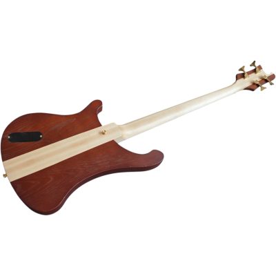 Custom Nova Lemmy Kilmister 4004 Walnut Finish Hand Carved Oak Leaf 4 String Bass - Image 8