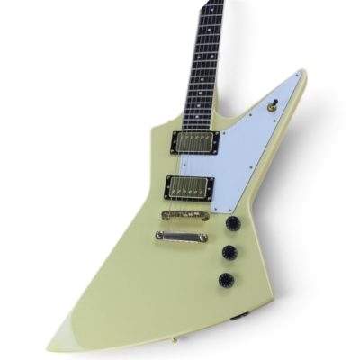 Custom Crown Vintage Cream Modernistic Explorer 6 String Electric Guitar