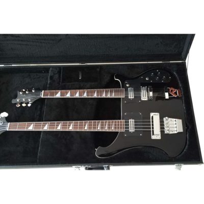 Custom Nova 4080 Geddy Lee Double Neck Black 4 String Bass 6 String Guitar - Image 3