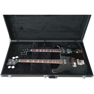 Custom Nova 4080 Geddy Lee Double Neck Black 4 String Bass 6 String Guitar - Image 4