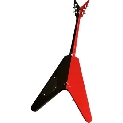 Custom Tempest Michael Schenker Flying V Red And Black Split Finish Guitar - Image 3