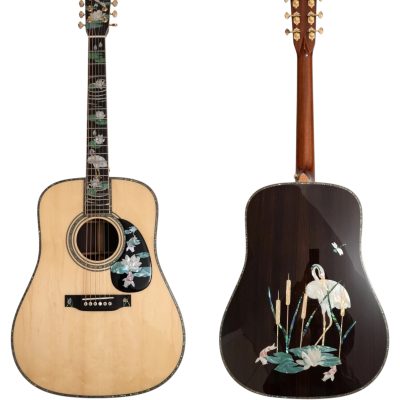 Custom Vertex D45 Dreadnought Crane Lily Lotus Pond Sitka Spruce Top Acoustic Electric Guitar - Image 2