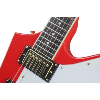 Custom Crown Red Modernistic Explorer 6 String Electric Guitar - Image 3