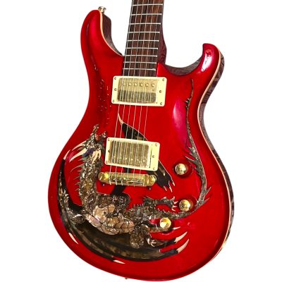 Custom Monarch Santana Red Finish Dragon Design Electric Guitar
