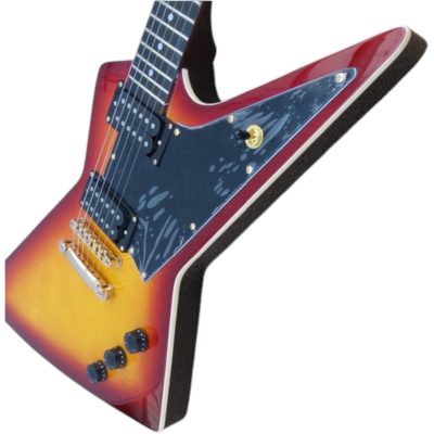 Custom Crown Sunburst Flamed Maple Top Modernistic Explorer 6 String Electric Guitar - Image 3