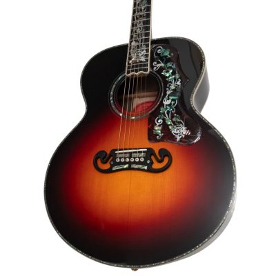 Custom Crown SJ200 Abalone Vine King Vintage Sunburst Solid Spruce Top Acoustic Electric Guitar