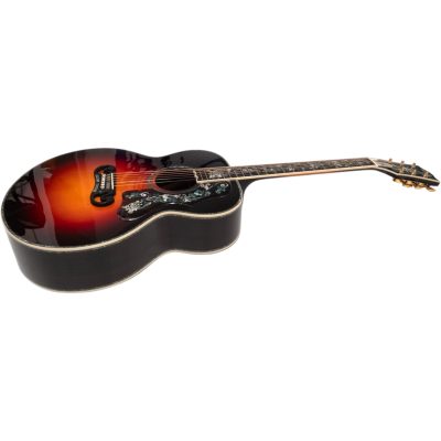 Custom Crown SJ200 Abalone Vine King Vintage Sunburst Solid Spruce Top Acoustic Electric Guitar - Image 5