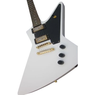 Custom Crown White Modernistic Explorer 6 String Electric Guitar