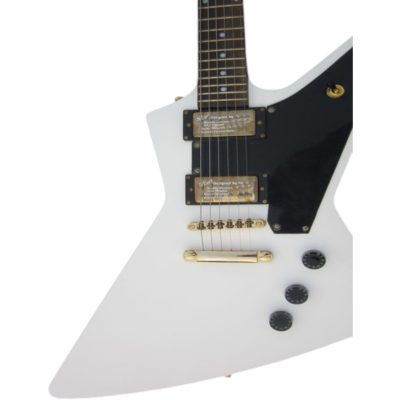 Custom Crown White Modernistic Explorer 6 String Electric Guitar - Image 3