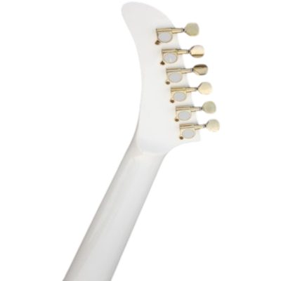 Custom Crown White Modernistic Explorer 6 String Electric Guitar - Image 5