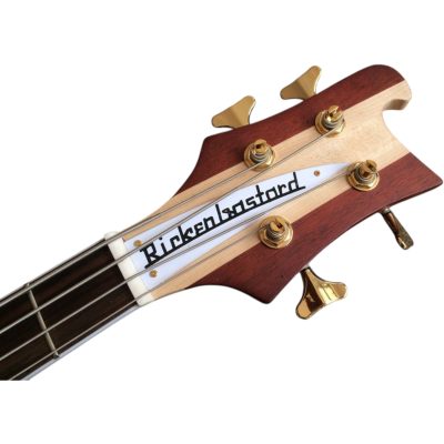 Custom Nova Lemmy Kilmister 4004 Stain Walnut Finish Hand Carved Oak Leaf 4 String Bass - Image 3