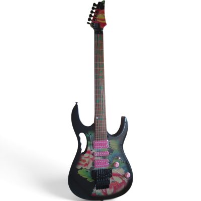 Custom Axis JEM77 Floral Pattern 6 String Electric Guitar - Image 2
