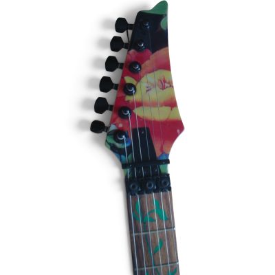 Custom Axis JEM77 Floral Pattern 6 String Electric Guitar - Image 4