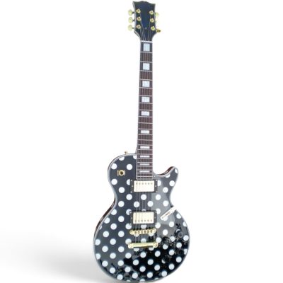 Custom Crown Randy Polka Dots Black White Electric Guitar - Image 5
