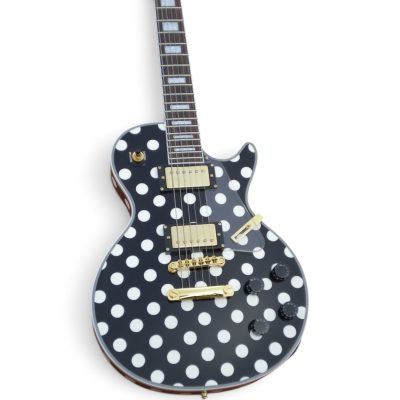 Custom Crown Randy Polka Dots Black White Electric Guitar