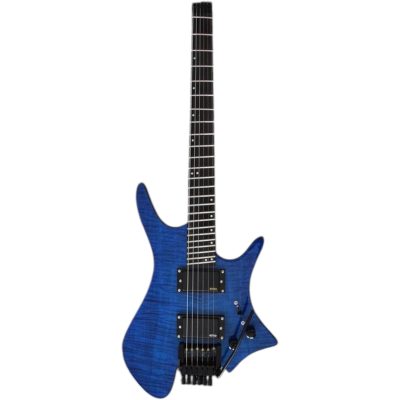 Custom Diplomat Multi Scale Fanned Frets Headless Blue Guitar - Image 3