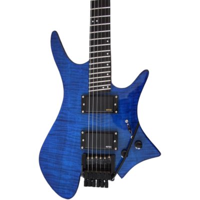 Custom Diplomat Multi Scale Fanned Frets Headless Blue Guitar
