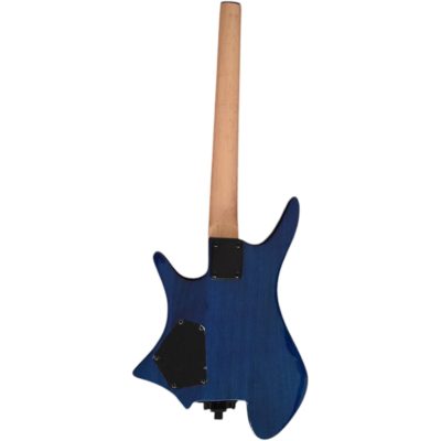 Custom Diplomat Multi Scale Fanned Frets Headless Blue Guitar - Image 13