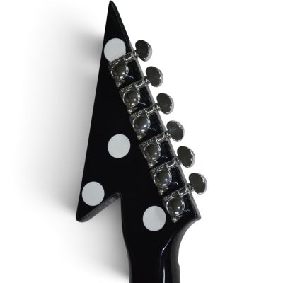 Custom Crown Flying V Black White Polka Dots Electric Guitar Karl Sandoval - Image 2