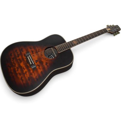 Custom Forge Jack Daniels Aged Barrel Finish Dreadnought Acoustic Electric Guitar Fishman Pickups - Image 2
