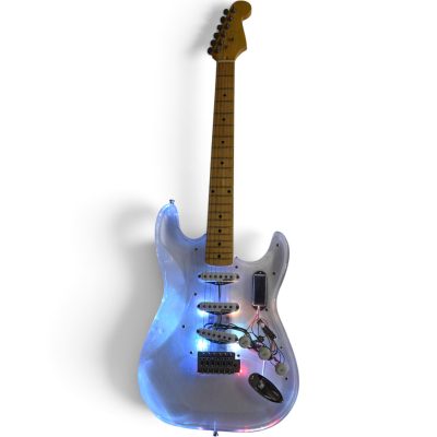 Custom Regent Plexiglass Acrylic Lucite Integrated Multi Colored LED Illumination Guitar - Image 4