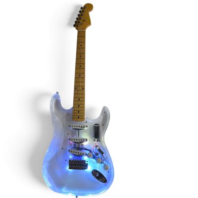 Custom Regent Plexiglass Acrylic Lucite Integrated Multi Colored LED Illumination Guitar - Image 5