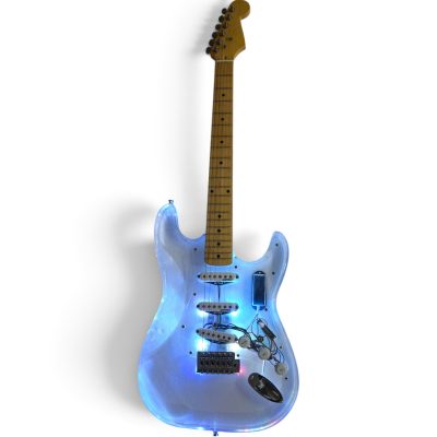 Custom Regent Plexiglass Acrylic Lucite Integrated Multi Colored LED Illumination Guitar - Image 2