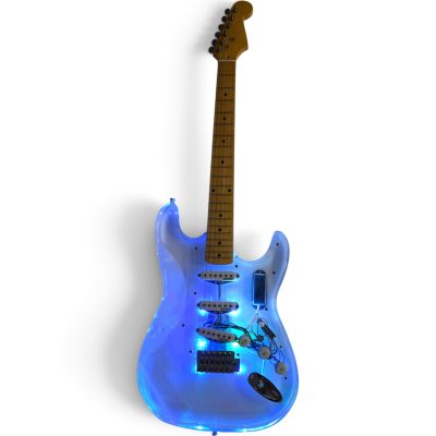 Custom Regent Plexiglass Acrylic Lucite Integrated Multi Colored LED Illumination Guitar - Image 6