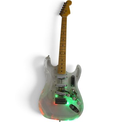 Custom Regent Plexiglass Acrylic Lucite Integrated Multi Colored LED Illumination Guitar - Image 7