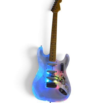 Custom Regent Plexiglass Acrylic Lucite Integrated Multi Colored LED Illumination Guitar - Image 8