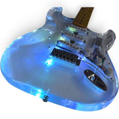 Custom Regent Plexiglass Acrylic Lucite Integrated Multi Colored LED Illumination Guitar - Image 9