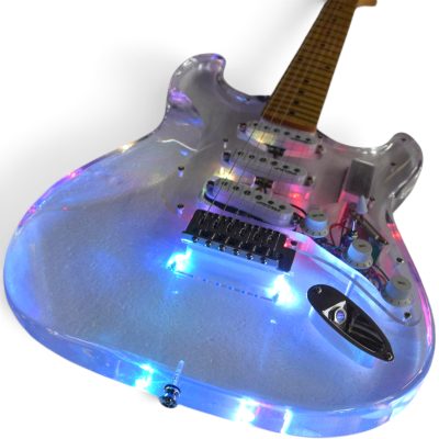 Custom Regent Plexiglass Acrylic Lucite Integrated Multi Colored LED Illumination Guitar - Image 12