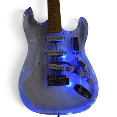 Custom Regent Plexiglass Acrylic Lucite Integrated Multi Colored LED Illumination Guitar - Image 13
