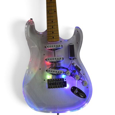 Custom Regent Plexiglass Acrylic Lucite Integrated Multi Colored LED Illumination Guitar - Image 14