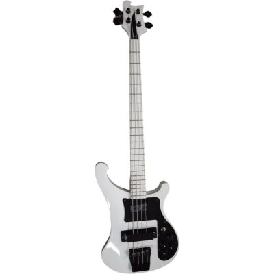 Custom Nova 4003 White 4 String Bass White Fretboard Maple Finish - Image 2