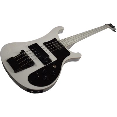 Custom Nova 4003 White 4 String Bass White Fretboard Maple Finish - Image 6