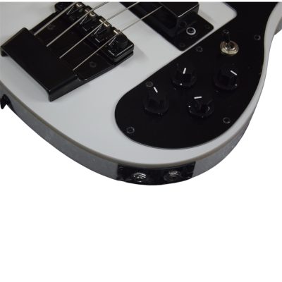 Custom Nova 4003 White 4 String Bass White Fretboard Maple Finish - Image 7