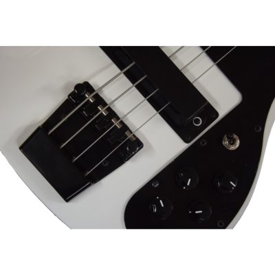 Custom Nova 4003 White 4 String Bass White Fretboard Maple Finish - Image 8