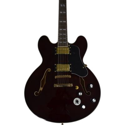 Custom Crown ES335 BB King Lucille Burgundy Dark Red Electric Guitar