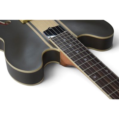 Custom Crown ES333 Tom DeLonge Satin Brown Cream Racing Stripe Fhole Semi Hollow Jazz Guitar - Image 8