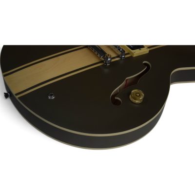 Custom Crown ES333 Tom DeLonge Satin Brown Cream Racing Stripe Fhole Semi Hollow Jazz Guitar - Image 6