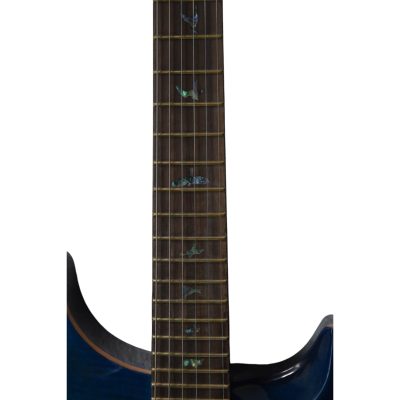 Custom Monarch Santana Blue Flamed Maple Top Electric Guitar - Image 7