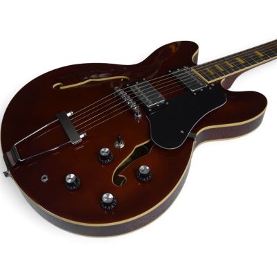 Custom Crown ES335 BB King Lucille Walnut Thinline Semi Hollow Body Guitar - Image 7