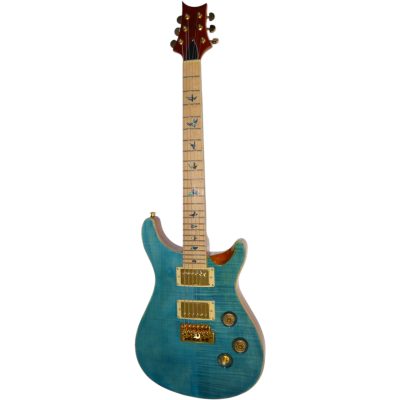 Custom Monarch Santana Blue Matteo Flamed Maple Top Electric Guitar - Image 2